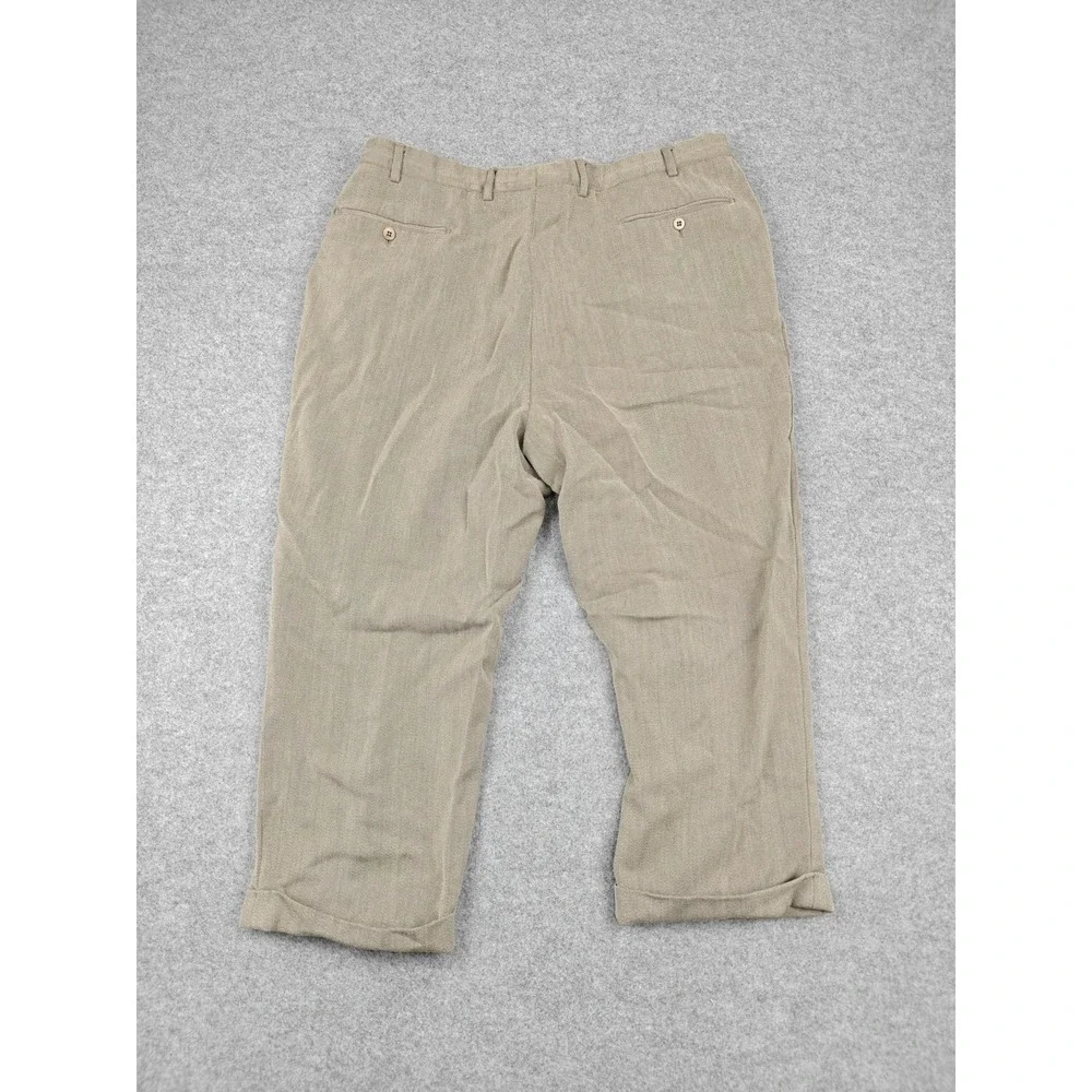 Ermenegildo Zegna Pants Mens 40 Beige Wool Pleated‎ Dress Classic Fit Trousers